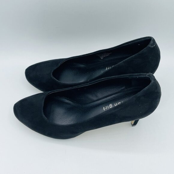 Madden Girl Shoes Womens Size 8.5 Black Faux Suede Heels Stiletto Slip On Pumps - Picture 6 of 11